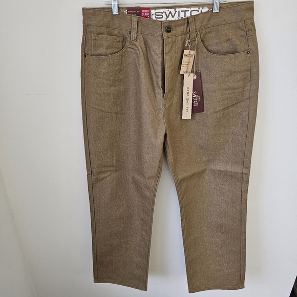 Men's Straight Fit Denim Pants - Khaki - Picture 2 of 10